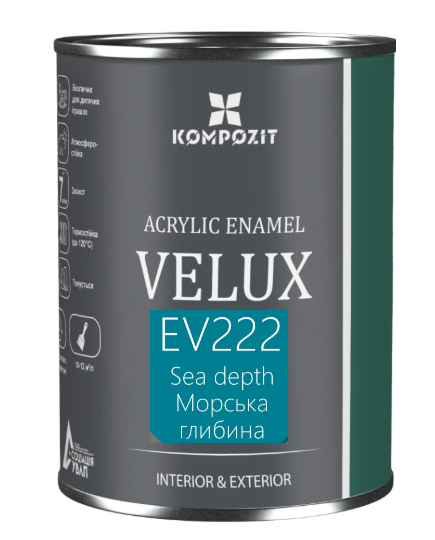 Емаль акрилова Kompozit VELUX Морська глибина EV222 шовковистий мат 0,75 л